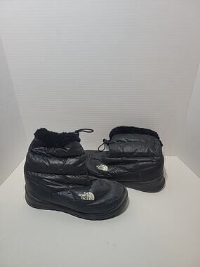 The North Face Womens Size 6 Black Goose Down Slip On Winter Snow Boots